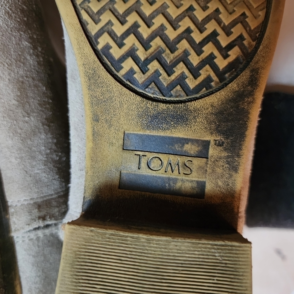 Toms Toffee Suede Deia Ankle Boots Women's 9 Tuape Neutral Tan Brown Side Zip - Picture 13 of 15
